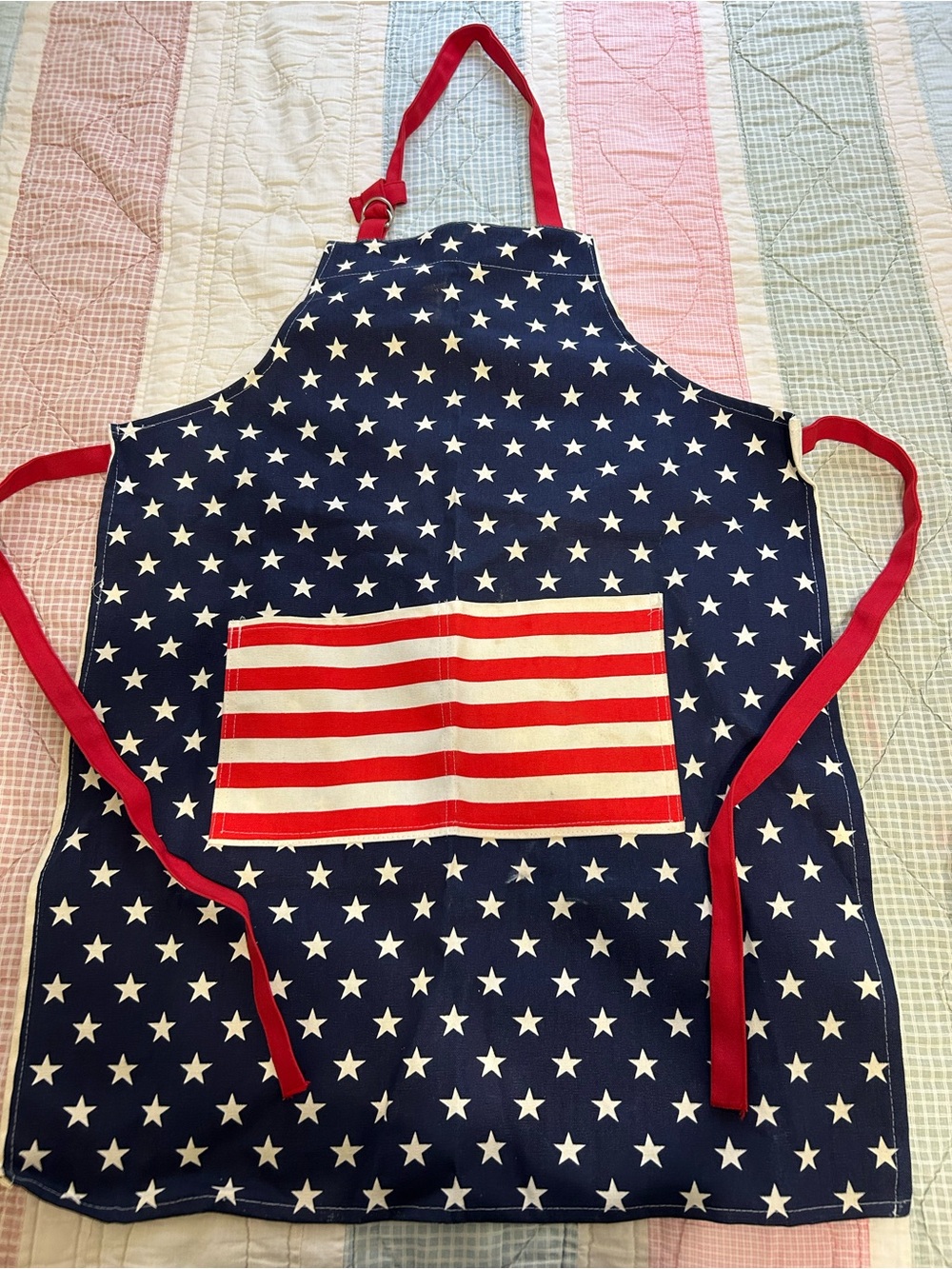 Kay Dee Designs Patriotic Star & Stripe Apron with Red Ties
